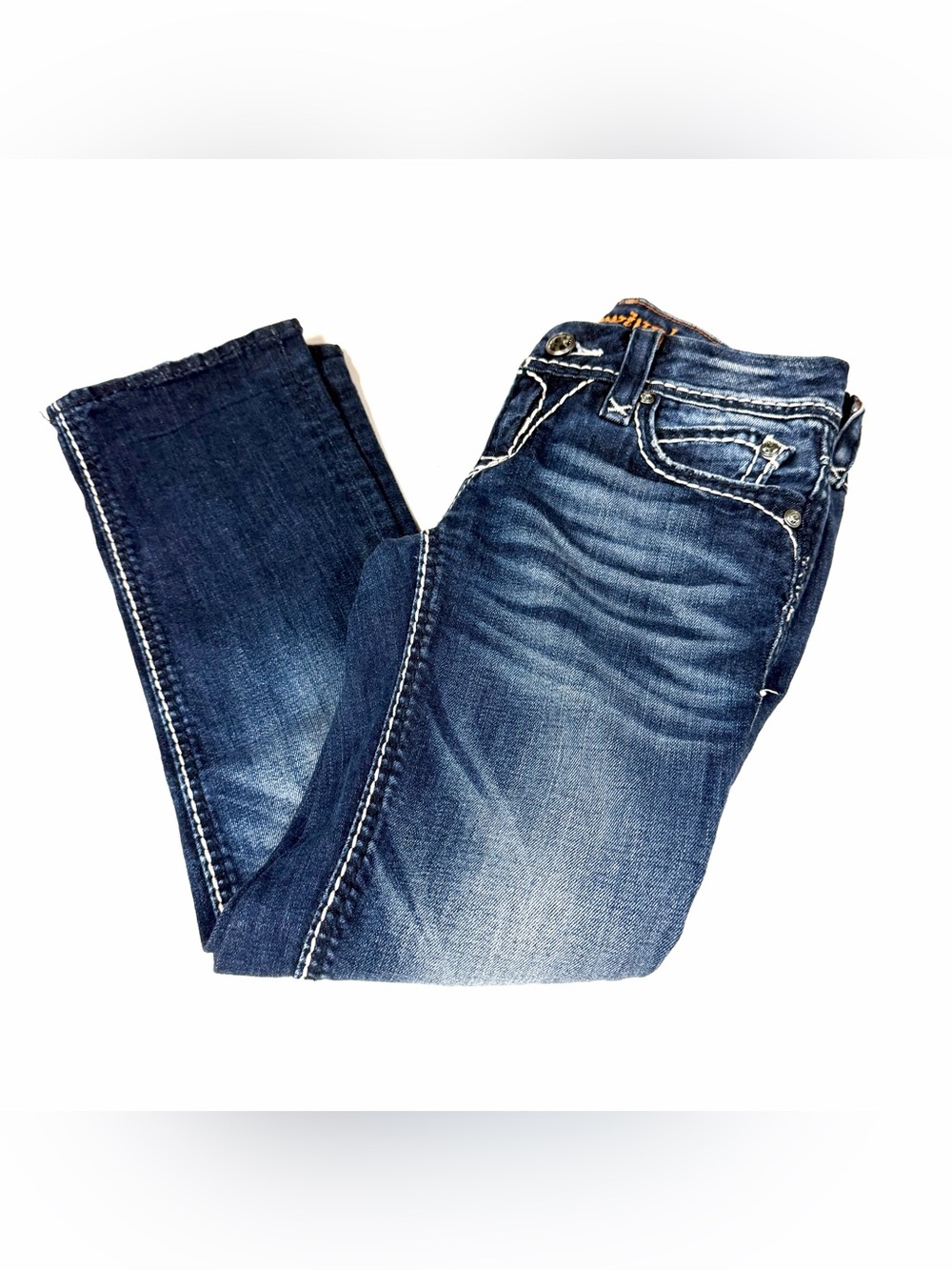 Rock Revival Women’s Size 24 Charlotte Capri Jeans Dark Wash Blue Denim #4241